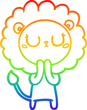 gökkuşağı gradyan çizgi çizimi bir insan tarafından çizilmiş bir aslan