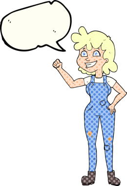 El yazısıyla çizilmiş çizgi roman konuşma balonu. Kararlı kadın bir insan tarafından çizilmiş.