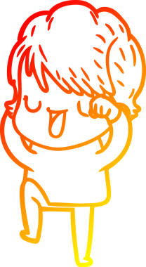 Bir insan tarafından çizilmiş bir karikatür kadın çizimi.