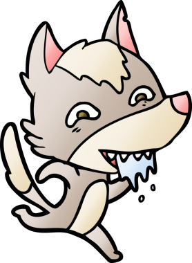 Çizgi film aç kurt bir insan tarafından çizilmiş.