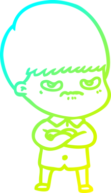 Bir insan tarafından çizilmiş soğuk gradyan çizgi film karakteri.