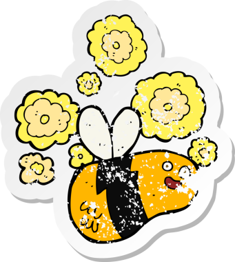 Bir insan tarafından çizilmiş bir çizgi filmin gerilimli çıkartması.