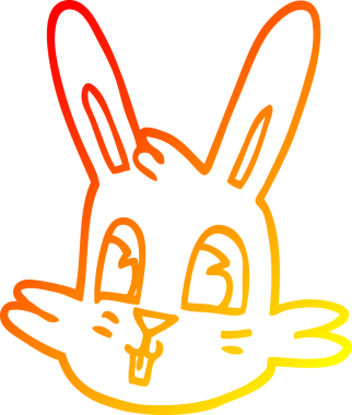 Bir insan tarafından çizilmiş tavşan suratlı çizgi film çizimi.