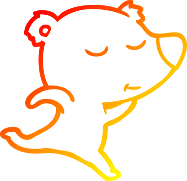 Bir insan tarafından çizilen mutlu bir kutup ayısının sıcak çizgi çizimi