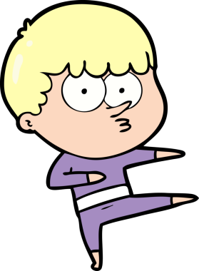 Bir insan tarafından çizilmiş, dans eden meraklı çocuk.