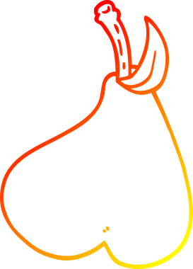 Bir insan tarafından çizilmiş sağlıklı bir armut çizgi çizimi.