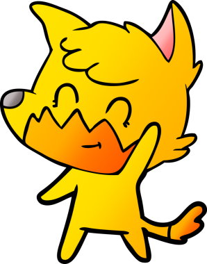 Bir insan tarafından çizilmiş tilki çizgi film karakteri