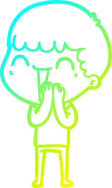 Bir insan tarafından çizilmiş mutlu bir adamın soğuk çizgi çizimi.