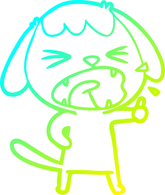 Bir insan tarafından çizilmiş şirin bir köpeğin soğuk gradyan çizimi