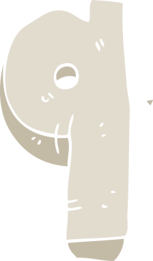 Bir insan tarafından çizilmiş dokuz numaralı taşın düz renk çizimi