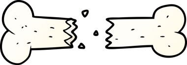 Bir insan tarafından çizilmiş kırık kemik karikatürü.