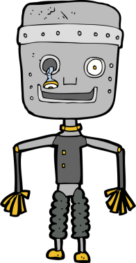 bir insan tarafından çizilmiş eski bir robot.