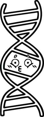 Bir insan tarafından çizilmiş bir DNA ipliğinin çizgi çizimi