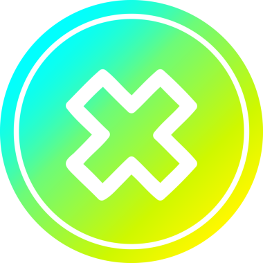 Çarpma işareti dairesel simgesi ile bir insan tarafından çizilen havalı gradyan bitiş