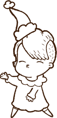 Bir insan tarafından çizilen Noel Kadını Kömür Çizimi