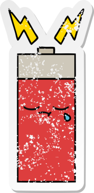 Bir insan tarafından çizilmiş şirin bir karikatür bataryasının sıkıntılı çıkartması.