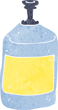 Bir insan tarafından çizilmiş eski bir su şişesi.