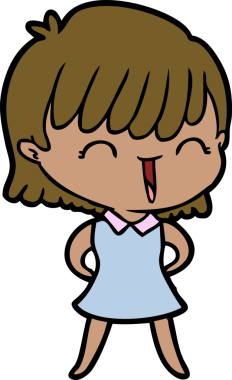 Bir insan tarafından çizilmiş karikatür kadın.