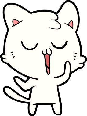 Bir insan tarafından çizilmiş sevimli çizgi film kedisi.