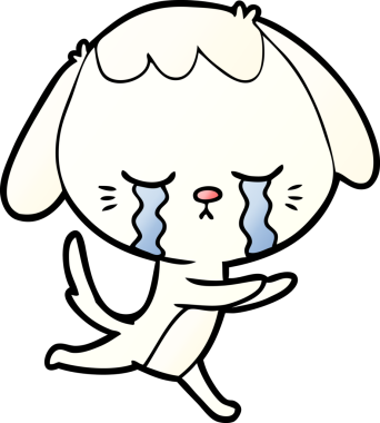 Bir insan tarafından çizilmiş ağlayan bir köpek.