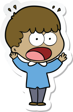 Bir insan tarafından çizilmiş bir karikatür çıkartması.