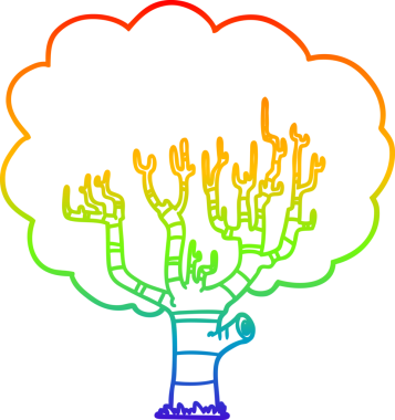 gökkuşağı gradyan çizgisi bir insan tarafından çizilmiş bir çizgi ağaç