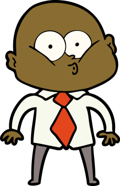 Bir insan tarafından çizilmiş kel bir adam.