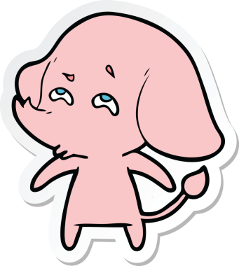 Bir insan tarafından çizilmiş karikatür filinin çıkartması.