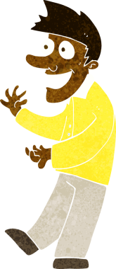 Bir insan tarafından çizilmiş heyecanlı bir çizgi film.