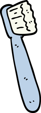 Bir insan tarafından çizilmiş el çizimi karikatür diş fırçası