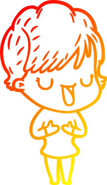 Bir insan tarafından çizilmiş bir karikatür kadın çizimi.