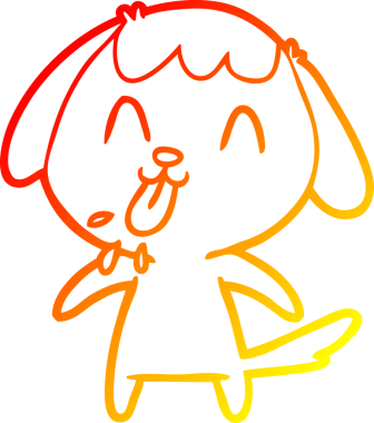 Bir insan tarafından çizilmiş sevimli bir köpeğin sıcak çizgi çizgisi.