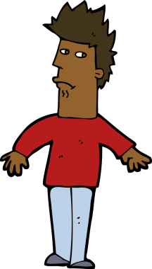 Bir insan tarafından çizilmiş endişeli bir adam.