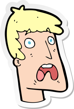 Bir insan tarafından çizilmiş bir karikatür çıkartması.