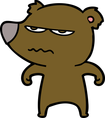 Bir insan tarafından çizilmiş kızgın ayı çizgi filmi.