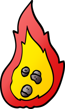 Bir insan tarafından çizilmiş vektör gradyan çizim kömürleri