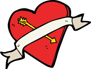 Bir insan tarafından çizilmiş kalp dövmesi.