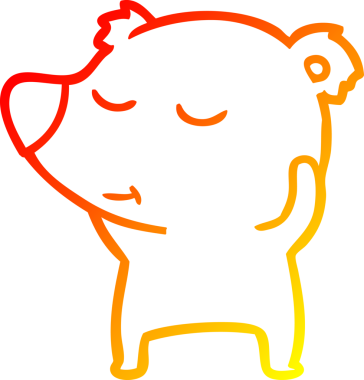 Bir insan tarafından çizilmiş mutlu bir kutup ayısının sıcak çizgi çizimi