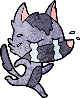 Bir insan tarafından çizilmiş ağlayan kurt çizgi filmi.