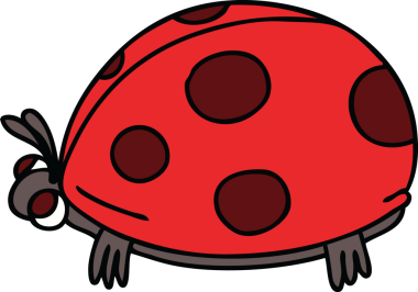 Bir insan tarafından çizilmiş tuhaf bir uğur böceği.