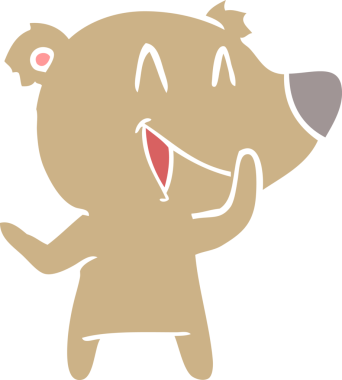 Gülen ayı düz renkli çizgi film bir insan tarafından çizildi.