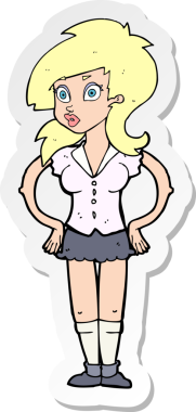 Bir insan tarafından çizilmiş güzel bir karikatür çıkartması.