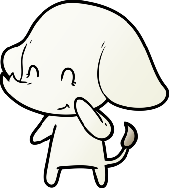 Bir insan tarafından çizilmiş şirin bir fil.