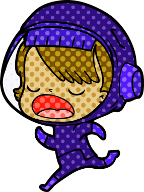 bir insan tarafından çizilmiş astronot çizgi filmi.