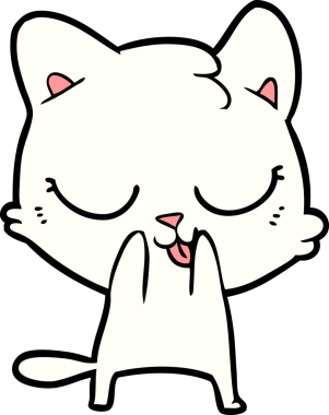 Bir insan tarafından çizilmiş çizgi film kedisi.