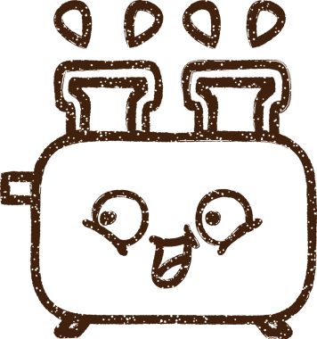 Bir insan tarafından çizilmiş tost makinesi kömürü.