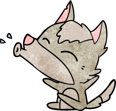 Bir insan tarafından çizilmiş uluyan kurt çizgi filmi.