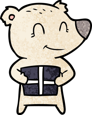 Bir insan tarafından çizilmiş kutup ayısı karikatürü.