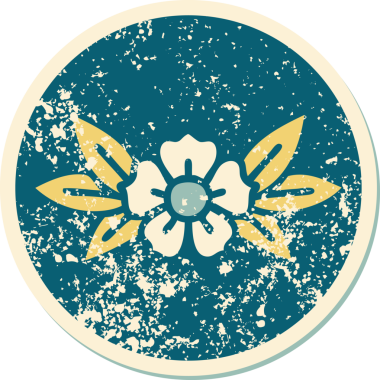 Bir insan tarafından çizilmiş bir çiçeğin sembolik dövmesi.