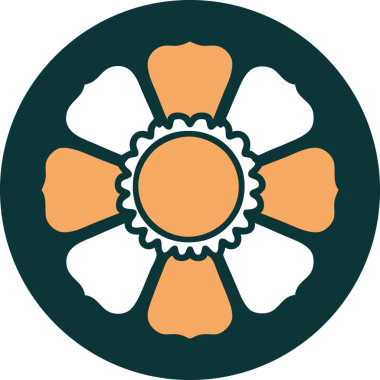 Bir insan tarafından çizilmiş bir çiçeğin ikonik dövme şekli